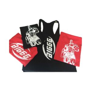 CANOTTA BODYBUILDER CON STAMPA FRONTALE OMINO E LOGO BIGGG NEL RETRO,IN PURO COTONE E SCOLLATURA ASCELLARE .