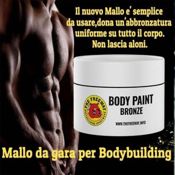 Mallo per culturisti da gara per Bobybuilding, non lascia aloni ,donando un' abbronzatura uniforme